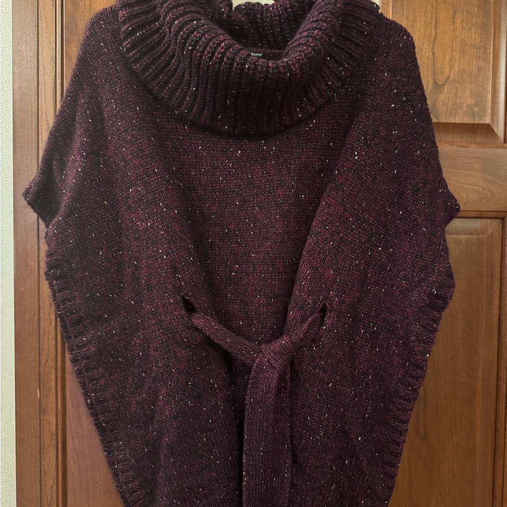 White House Black Market Maroon Cowl Neck Sweater